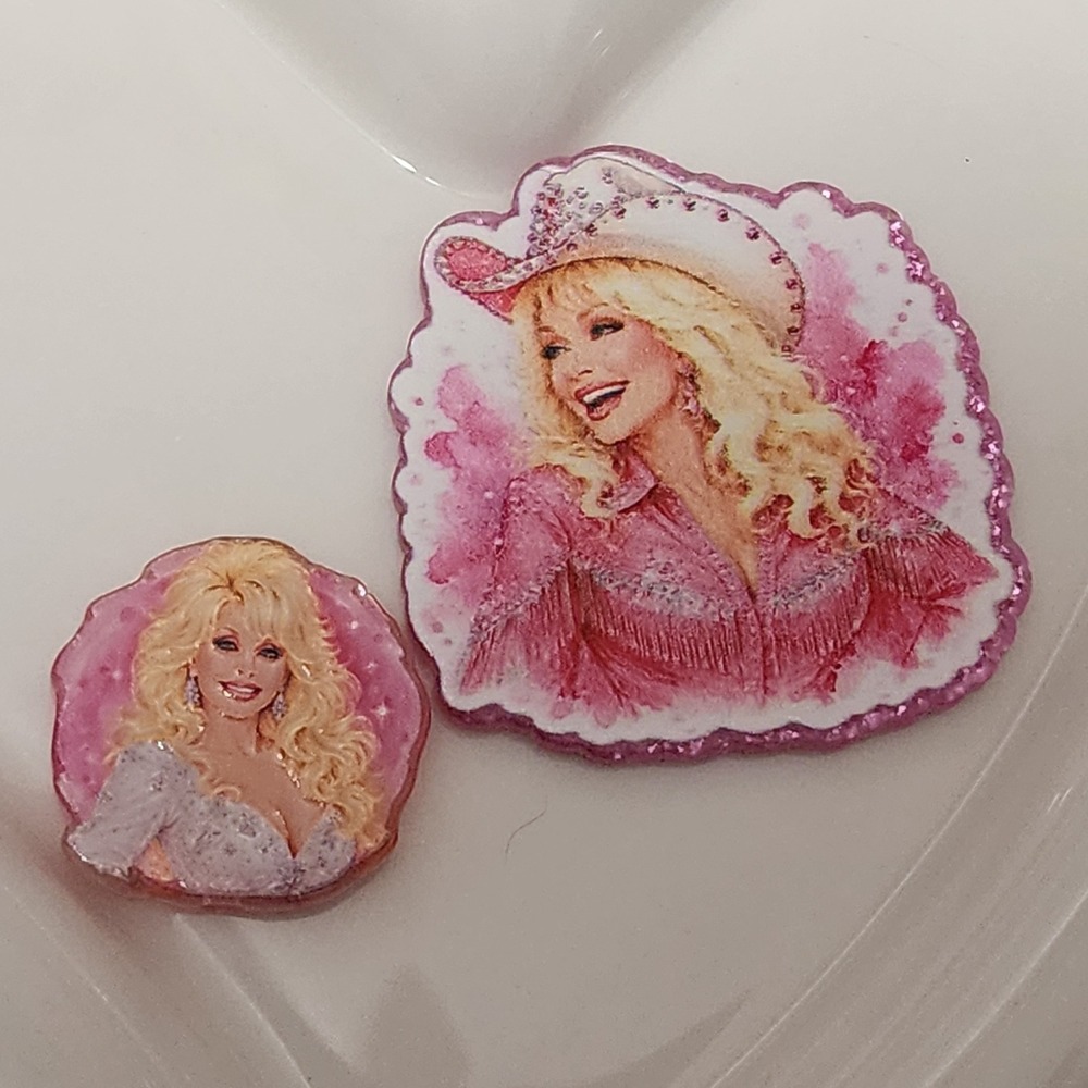 Doll Country Music Flatback Focal Bead Keychain Beaded Pen Badge Cowboy Hat